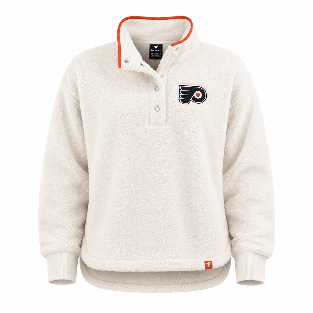 NHL Philadelphia Flyers NWT Women Sherpa Fleece Snap Pullover Medium coat hoodie